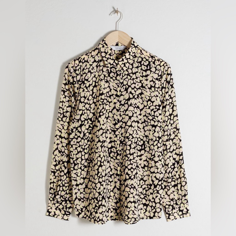 & Other Stories - 100% Mulberry Silk Collared Button Down Blouse - Women’s 2 - Picture 2 of 7